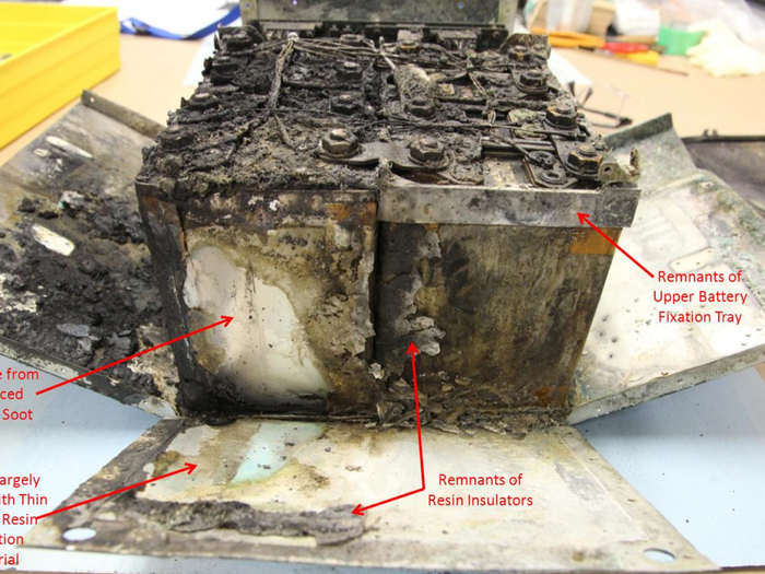 In February, Airbus announced its decision not to use the lithium-ion batteries that caused the Dreamliner so much trouble (like the one pictured here, which overheated). The A350 will be powered by nickel cadmium batteries, which are "proven and mastered."