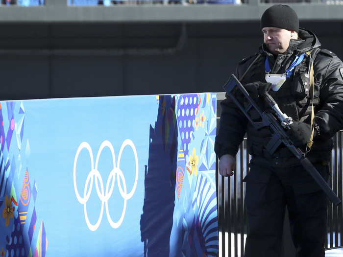 The police being deployed within Sochi are set to high-alert and are heavily armed for any potential conflict.