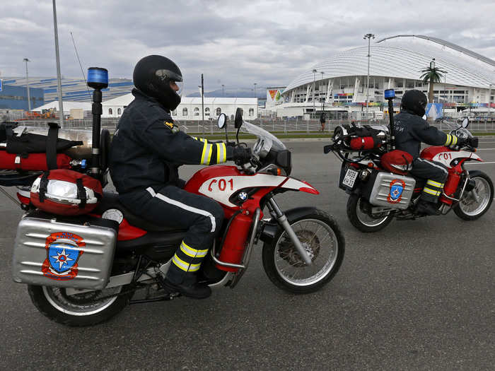 Emergency patrol vehicles are also instructed to perform constant sweeps around the Olympic districts in Sochi.