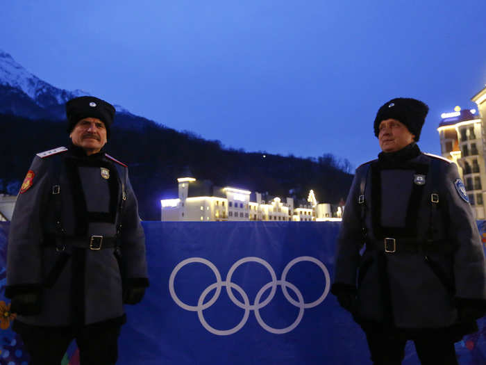 Russian police will be aided by the patrols of 410 paramilitary Cossacks. The Cossacks will be unarmed and will function as a sort of community watch.