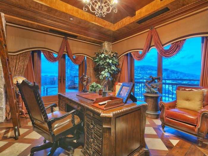 The home has a study with gorgeous views.