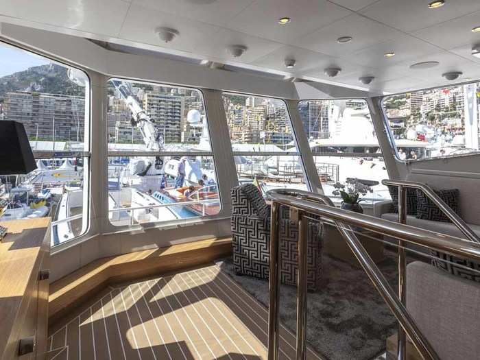 In fact, there are five cabins built inside this yacht.