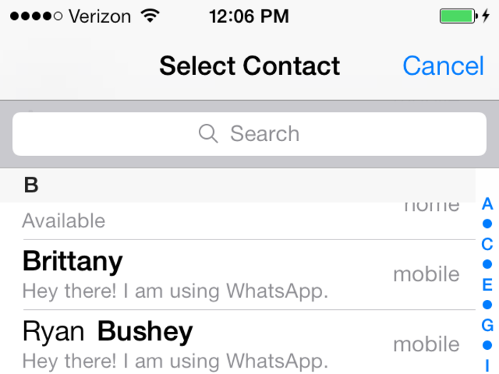 Now select a contact to start chatting.