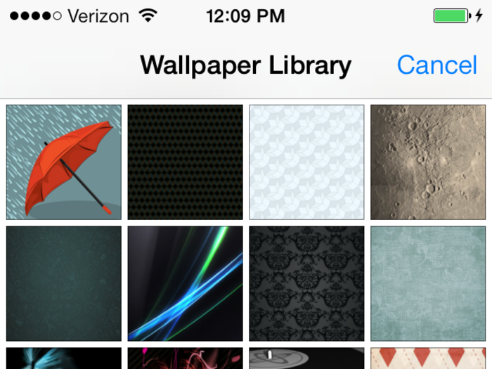 This is a selection of preinstalled wallpapers.