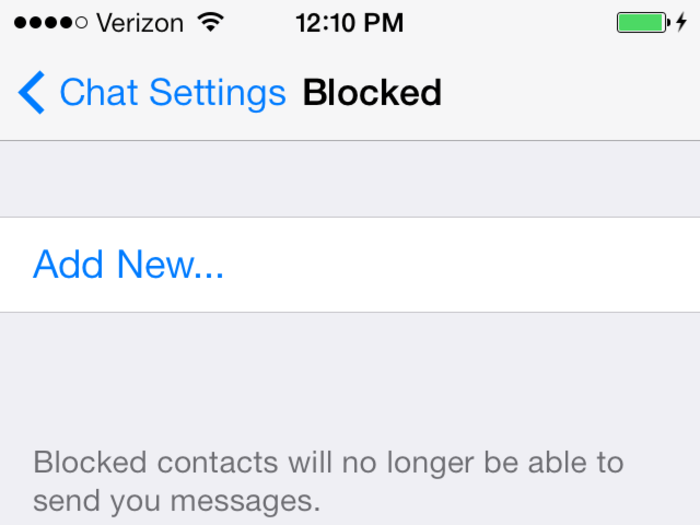 To block someone, click add new.