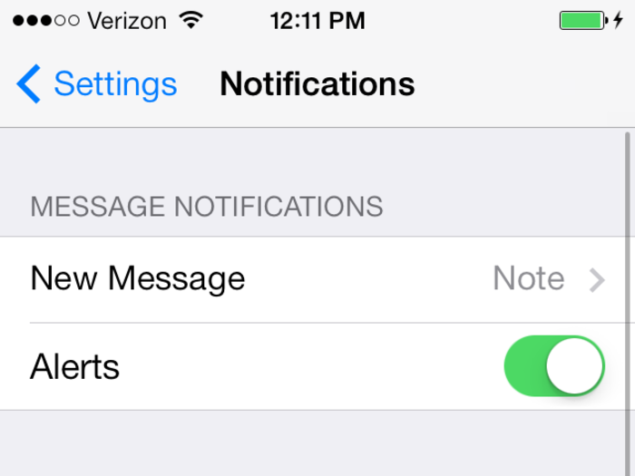 The notification feature helps you control how you get alerts for group chats or single messages.