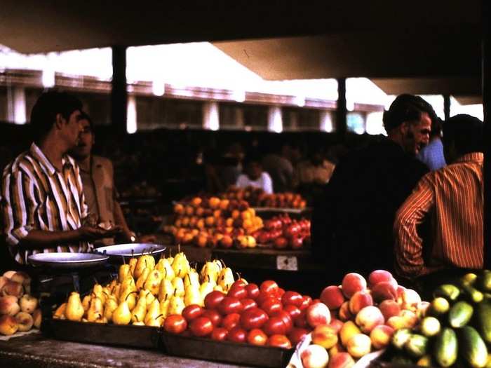 There were also fresh fruit and vegetables for sale.