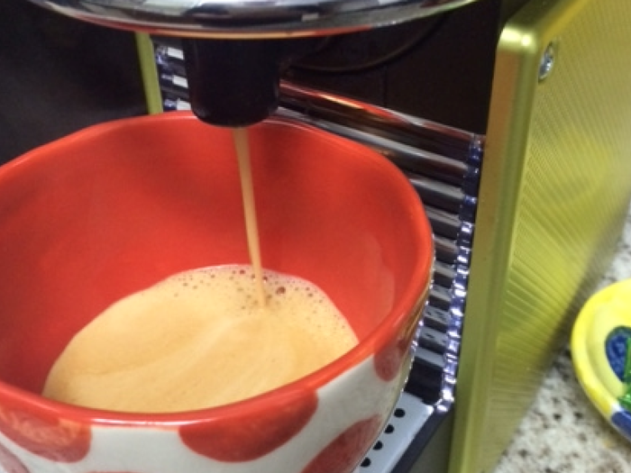 First stop—The Nespresso Machine in my kitchen. It