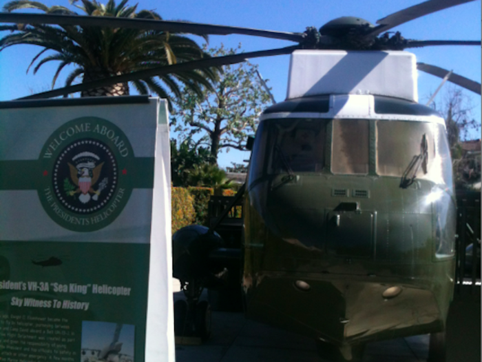 The nine acre-site also houses the helicopter Nixon used for Marine 1...