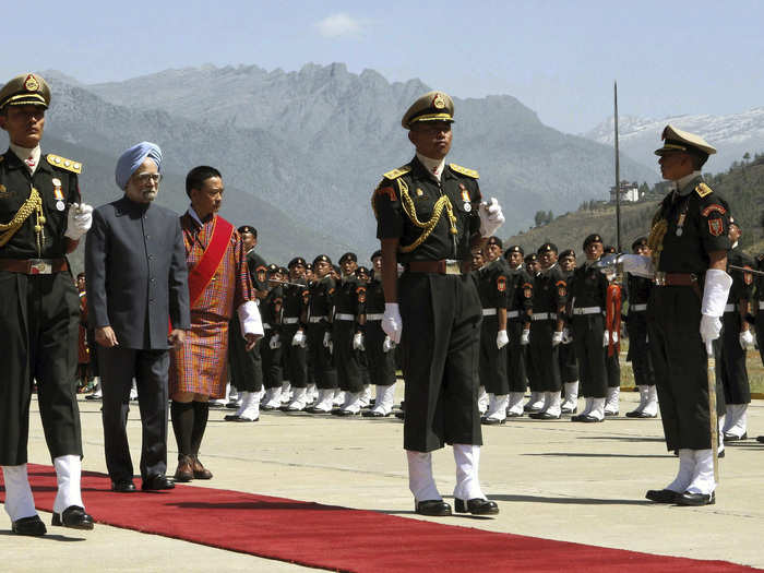 Sometimes, the airport is used for more formal occasions. In April 2010, Bhutan hosted the South Asian Association for Regional Cooperation summit. Here, the Indian prime minister arrives at Paro.