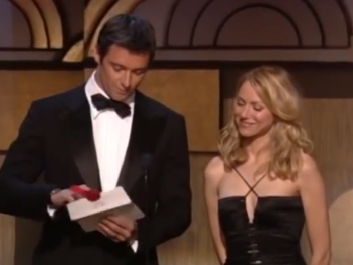 The old Oscar envelopes were a bland off-white as seen in this image from the 74th Academy Awards in 2002.