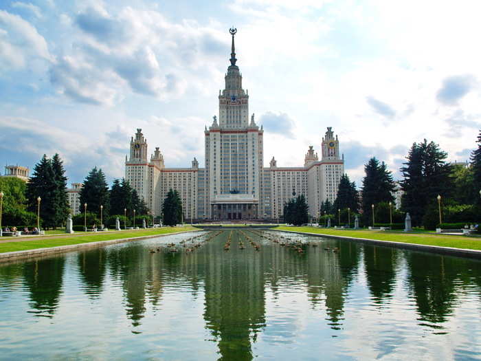 The main building of Lomonosov Moscow State University in Russia dates back to 1953. It