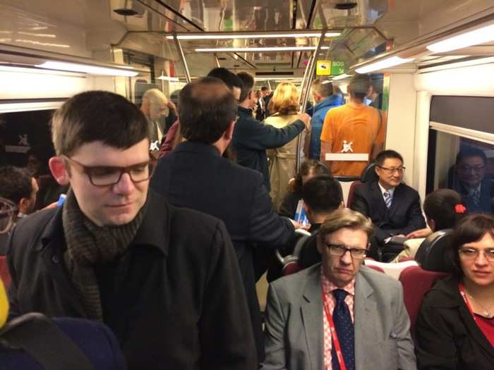 Crowded train going to MWC!