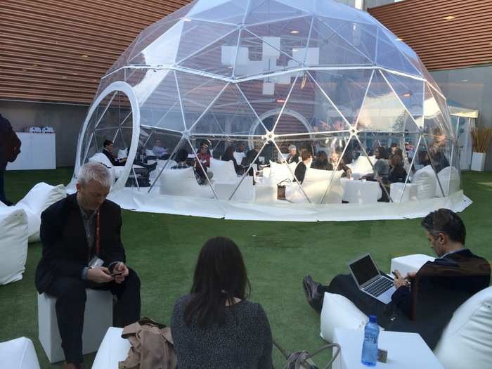 People working in a bubble.