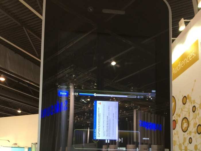 This is a giant iPhone... but the display is running on Windows. And Windows has crashed.