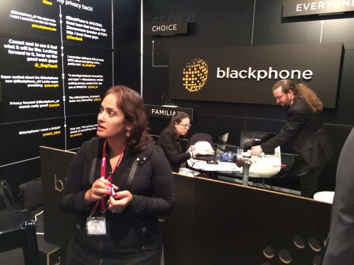 This was the Blackphone booth. It doesn