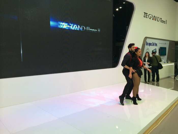 There was dancing at the ZTE booth.