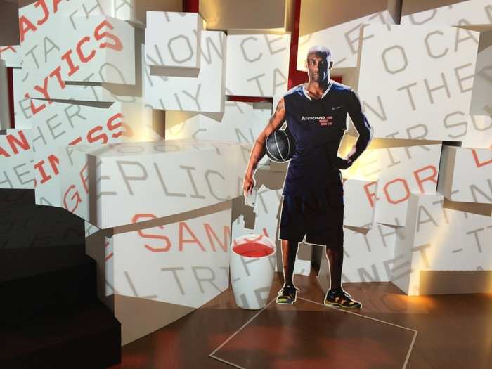 This cardboard cut out of Kobe Bryant was in the Lenovo booth.