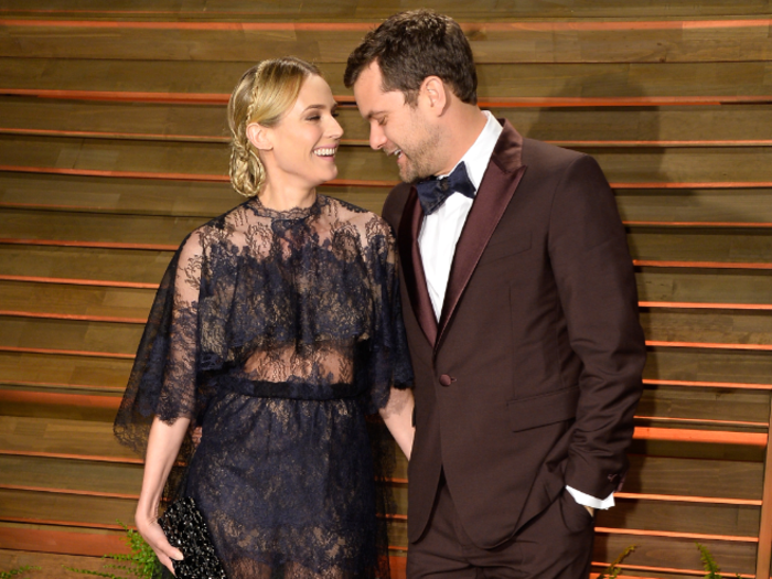 Diane Kruger had the look of love with Joshua Jackson in her Valentino dress.