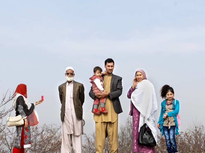 Arifa (second right) is with her family, taking a walk on New Year