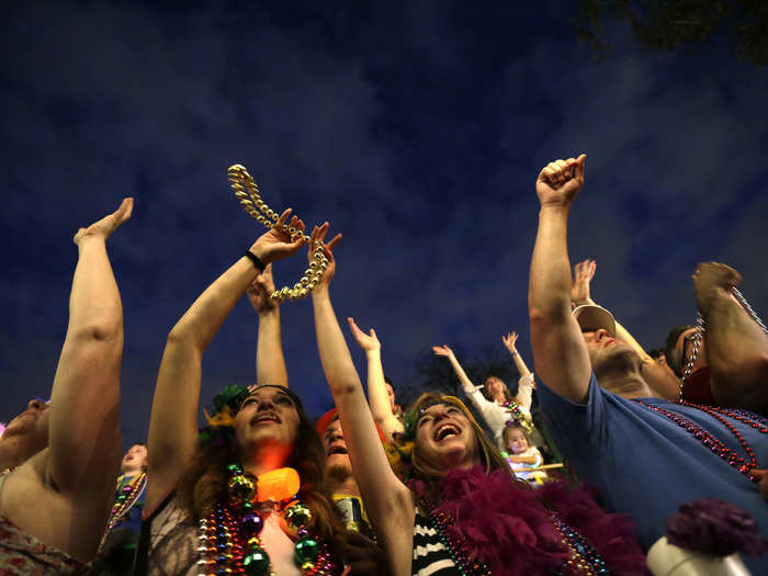 Hundreds of thousands of people of all ages flocked to downtown New Orleans to celebrate Mardi Gras.