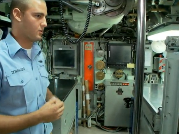 Close to the Comm area is the navigation section of the submarine, where the quarter master keeps watch.