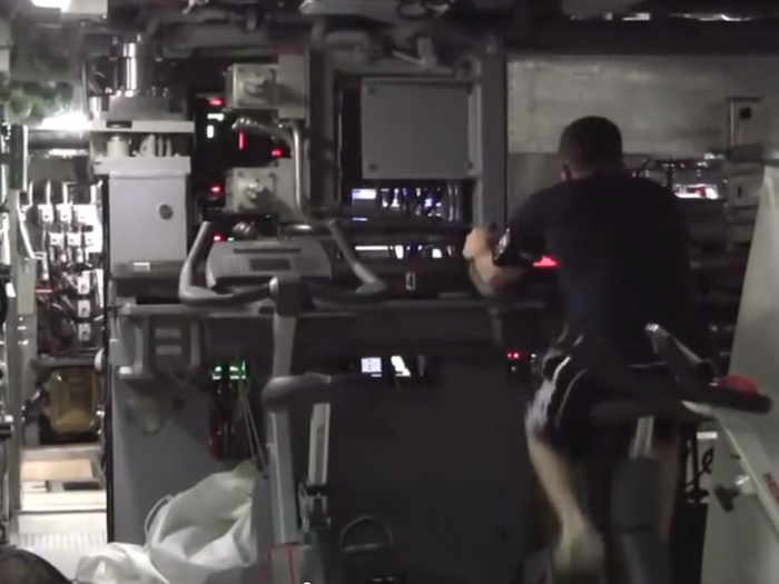 Subs also have limited gyms — generally small, with just one or two machines — to allow sailors to keep in shape while deployed.