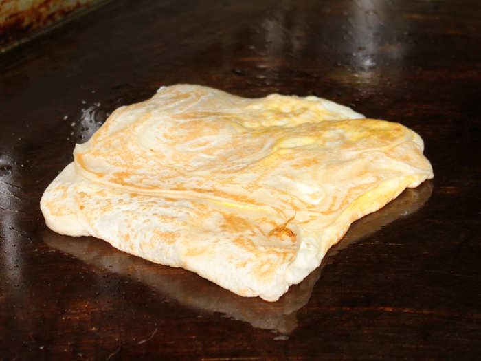 Roti prata is a fried Indian pancake that