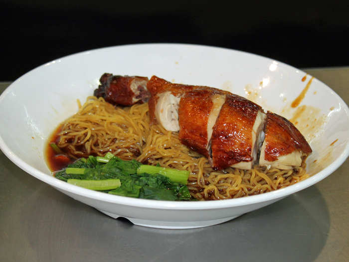 That roast duck or chicken is used in several Chinese dishes, like this noodle soup.