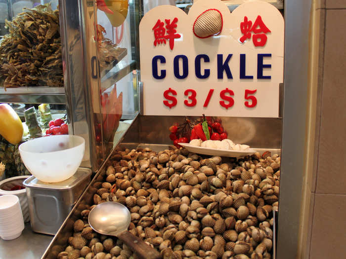 Singaporeans eat cockles either raw or cooked in various noodle dishes.