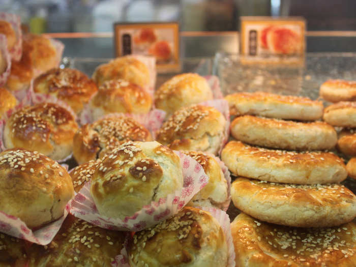 Sweet red bean buns make for a nice dessert.