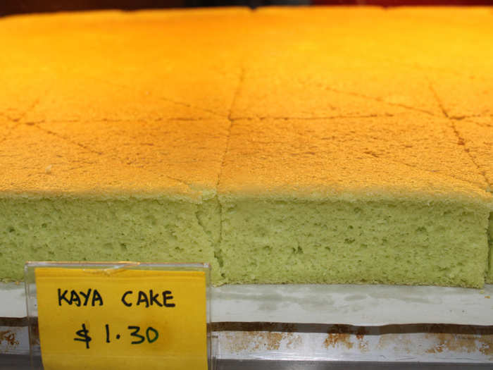 Kaya cake is a sweet spongy cake that