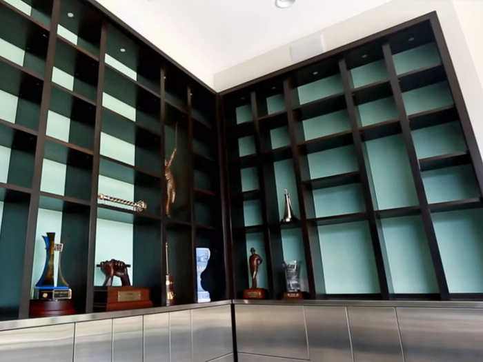 Rory also put in a trophy room, with plenty of room for future hardware.