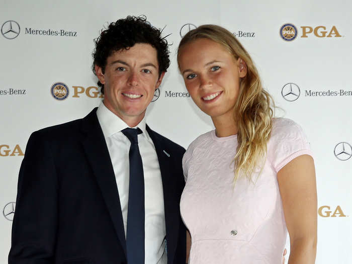 Another tabloid fixation: His girlfriend, tennis player Caroline Wozniacki.