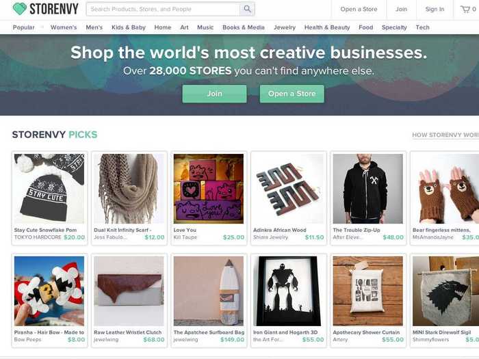 Storenvy allows independent vendors to open and customize their own virtual shops.