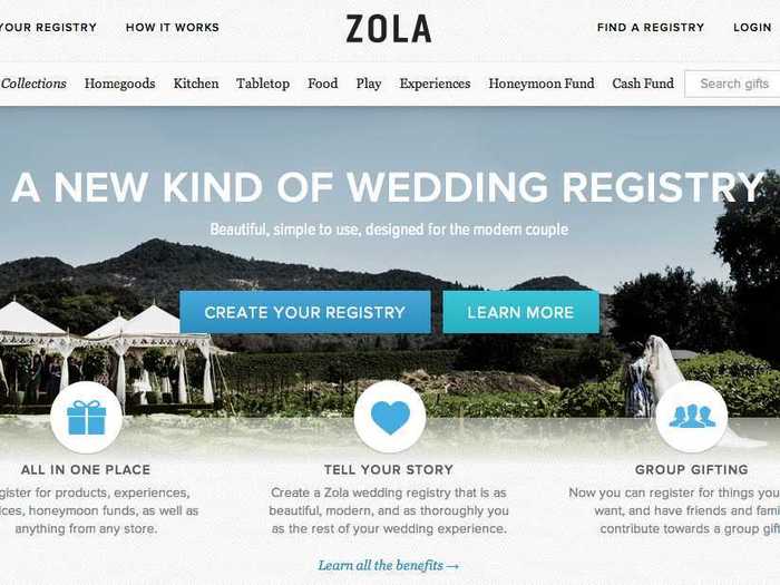 Zola is upending the traditional wedding registry.