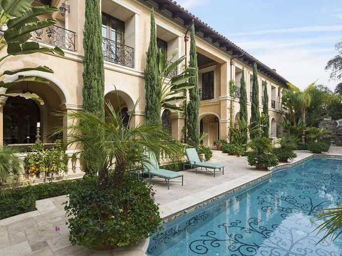 This Mediterranean mansion sits in the Golden Triangle of Beverly Hills.