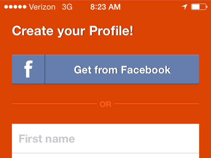 Profiles can be created by importing your information from Facebook.