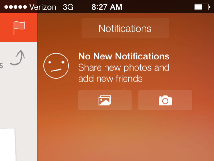 Tap the option in the upper right to see any notifications you may have.