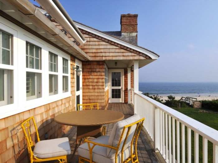 The home has classic Hamptons shingles.