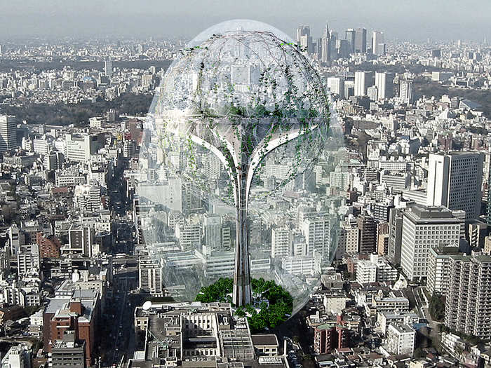 "Climatology Tower" is a new take on a greenhouse that would function as a research center to evaluate a city