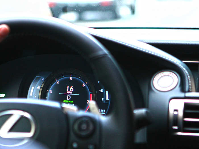 The in-dash display is bright and pretty, but the heavily animated tachometer was so distracting that I actually didn