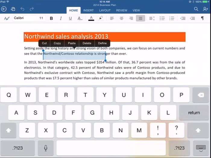 Word looks almost exactly like what it looks like on a PC, just more compact. You can apply complex formats to your documents and text, such as highlighting, indenting and tracking your changes.