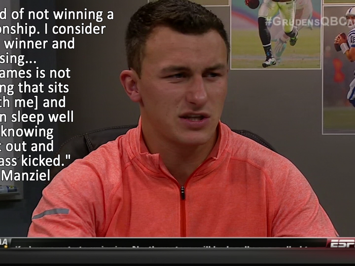 Manziel says he is driven by the quest to win championships.