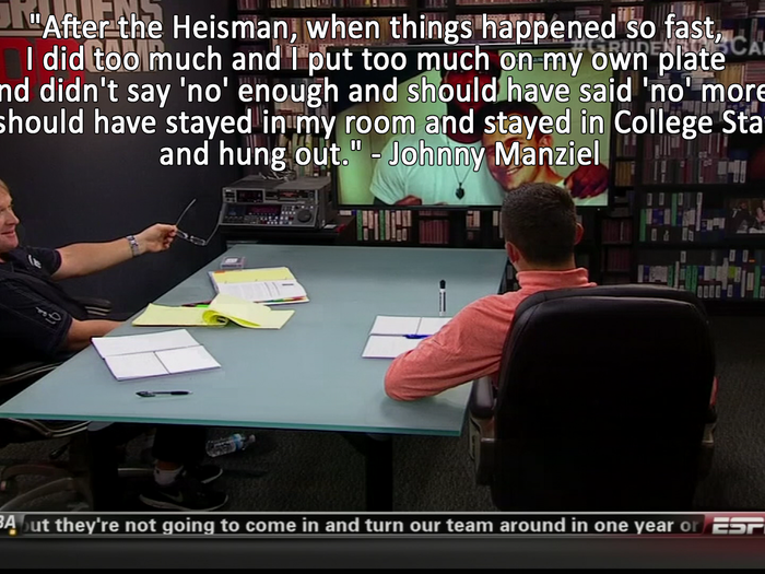 Manziel admits things got out of control in college.