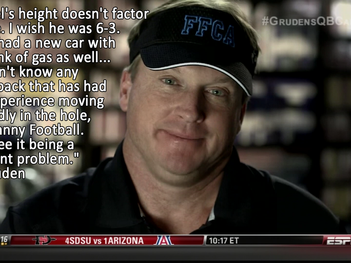 Gruden is not too worried about Manziel