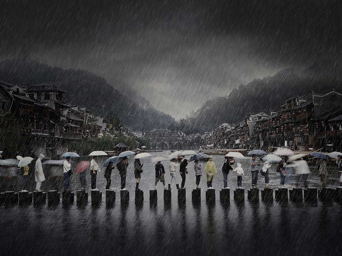 China: "Rain In Ancient Town" by Li Chen