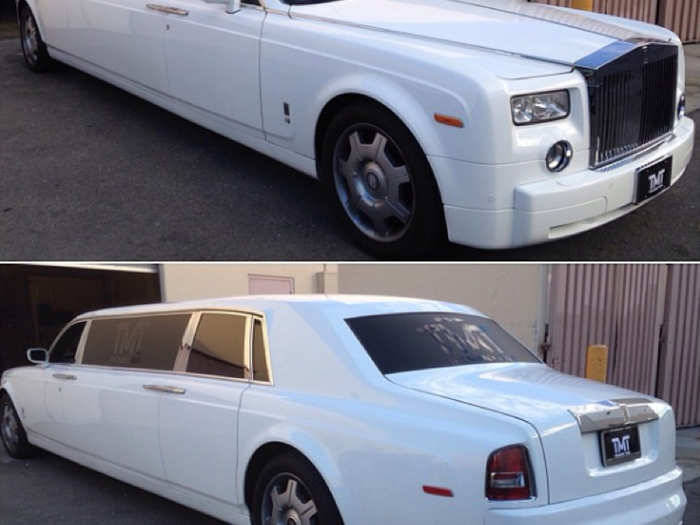 He has a white Rolls Royce limo with his own insignia.