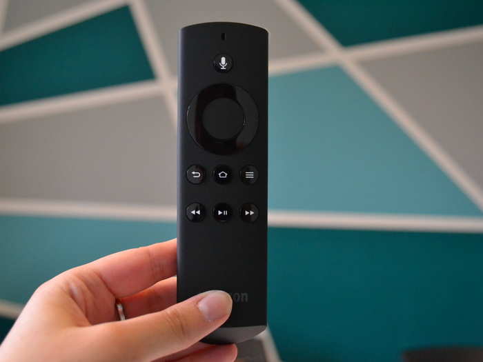 This is the Bluetooth remote for Fire TV. It includes a microphone that makes it easy to search for TV shows, movies and games.