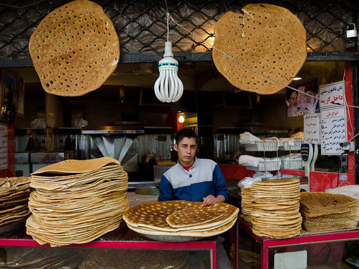 Pair a kebab with a slab of fresh-baked, chewy Persian bread.